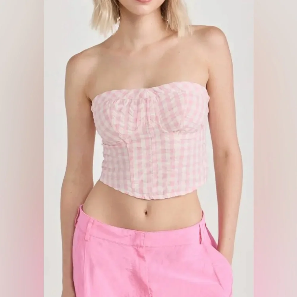 NWT Free People Leilani Gingham Tube Top